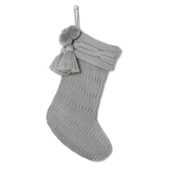Hearth & Hand Magnolia Stocking Gray Silver - Picture 1 of 6